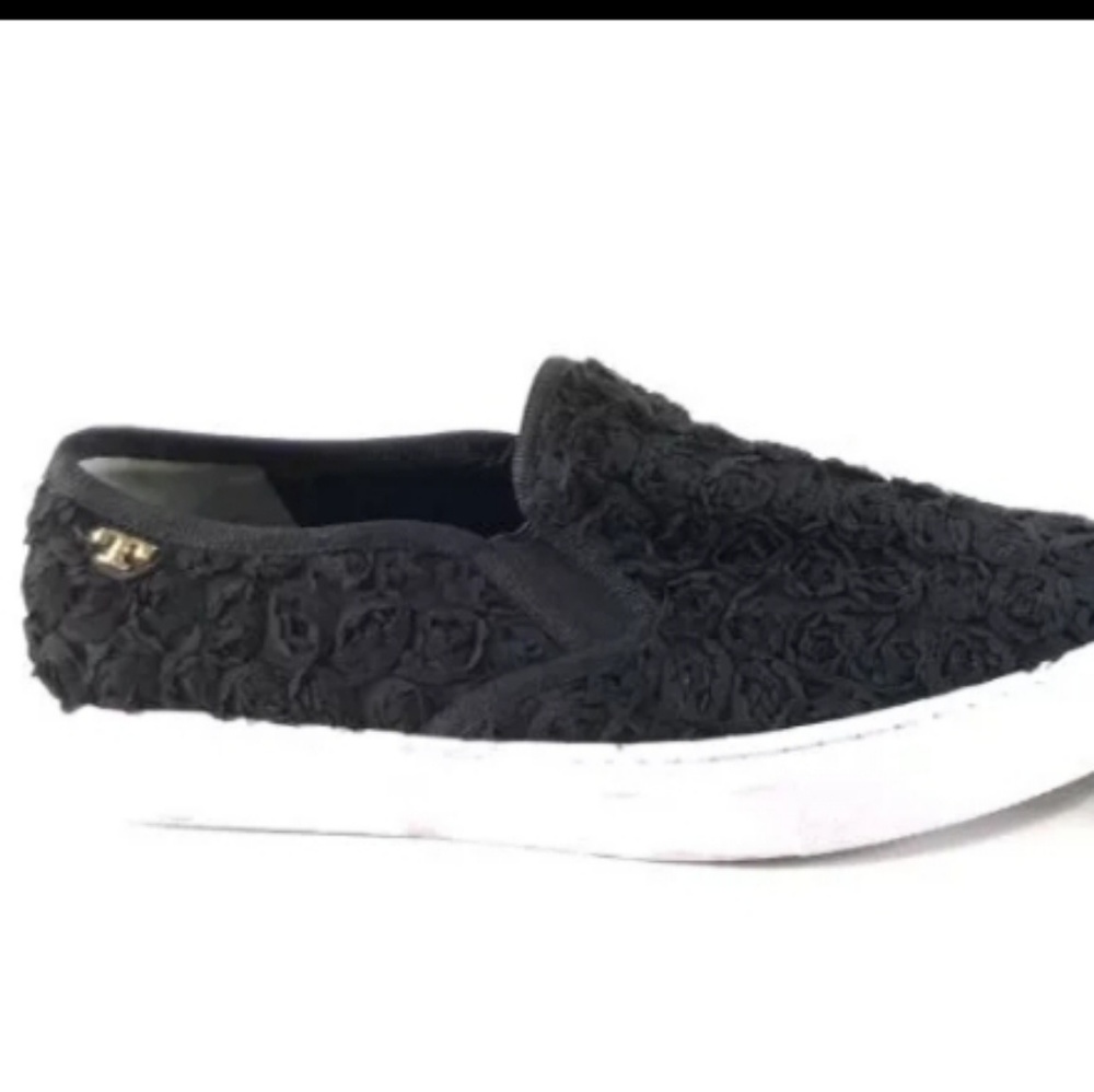 👟Tory Burch Rosette Black mini textile